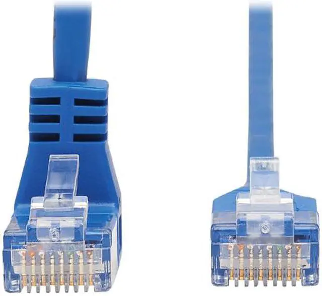 Alt view image 2 of 5 - TRIPP LITE N204-S03-BL-DN 3 ft. Cat 6 Blue Down-Angle Cat6 Gigabit Molded Slim UTP Ethernet Cable (RJ45 Right-Angle Down M to RJ45 M)