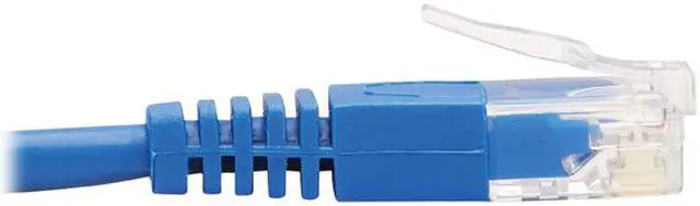 Alt view image 4 of 5 - TRIPP LITE N204-S03-BL-DN 3 ft. Cat 6 Blue Down-Angle Cat6 Gigabit Molded Slim UTP Ethernet Cable (RJ45 Right-Angle Down M to RJ45 M)