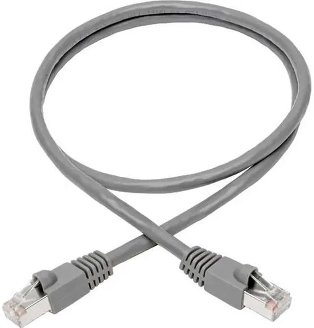 Main image of TRIPP LITE N262-002-GY Cat6a 10G-Certified Snagless Shielded STP Ethernet Cable (RJ45 M/M), PoE, Gray, 2 ft.