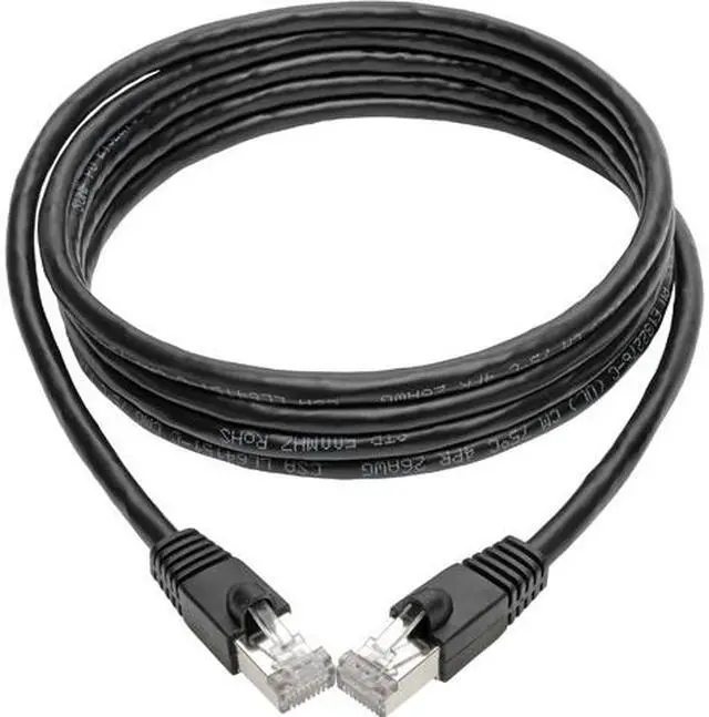 Main image of TRIPP LITE N262-008-BK Cat6a 10G-Certified Snagless Shielded STP Ethernet Cable (RJ45 M/M), PoE, Black, 8 ft.