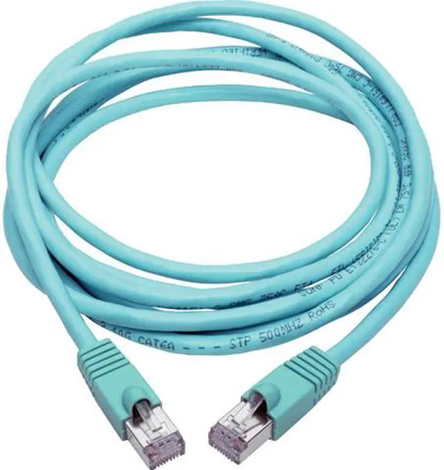 Main image of TRIPP LITE N262-015-AQ Cat6a 10G-Certified Snagless Shielded STP Ethernet Cable (RJ45 M/M), PoE, Aqua, 15 ft.