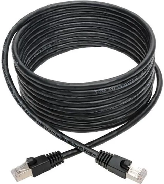 Main image of TRIPP LITE N262-015-BK Cat6a 10G-Certified Snagless Shielded STP Ethernet Cable (RJ45 M/M), PoE, Black, 15 ft.