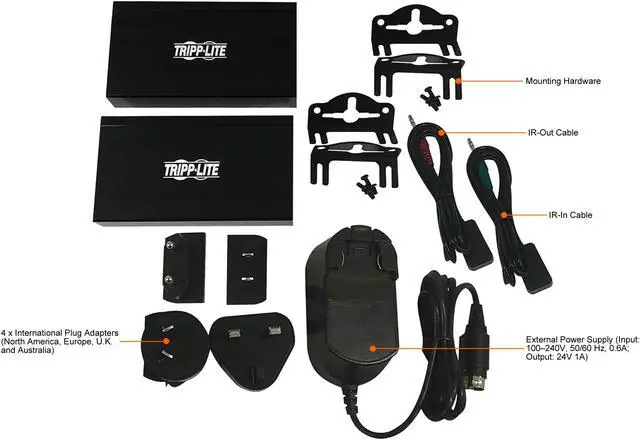 Alt view image 8 of 8 - Tripp Lite B127A-111-BHTH HDMI over Cat6 Extender Kit, Transmitter and Receiver with Repeater, 4K 60Hz, 4:4:4, IR, HDR, PoC, 230 ft., TAA