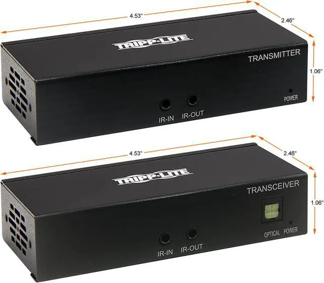 Alt view image 2 of 8 - Tripp Lite B127A-111-BHTH HDMI over Cat6 Extender Kit, Transmitter and Receiver with Repeater, 4K 60Hz, 4:4:4, IR, HDR, PoC, 230 ft., TAA