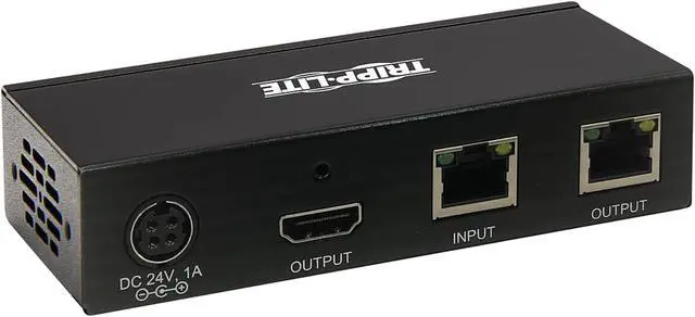 Alt view image 3 of 7 - Tripp Lite B127A-110-BH HDMI over Cat6 Receiver with Repeater, 4K 60Hz, HDR, 4:4:4, IR Transceiver, PoC, HDCP 2.2, 230 ft., TAA