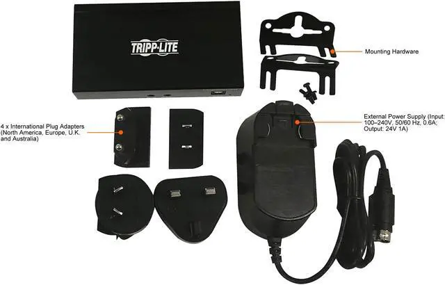 Alt view image 7 of 7 - Tripp Lite B127A-110-BH HDMI over Cat6 Receiver with Repeater, 4K 60Hz, HDR, 4:4:4, IR Transceiver, PoC, HDCP 2.2, 230 ft., TAA