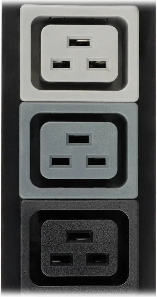 Alt view image 3 of 8 - Tripp Lite 8.6kW 208/120V Three-Phase Basic PDU - 48 Outlets (36 C13, 6 C19, 6 5-15/20R), L21-30P Input, 6 ft. Cord, 70 in. 0U Rack (PDU3V6L2130)