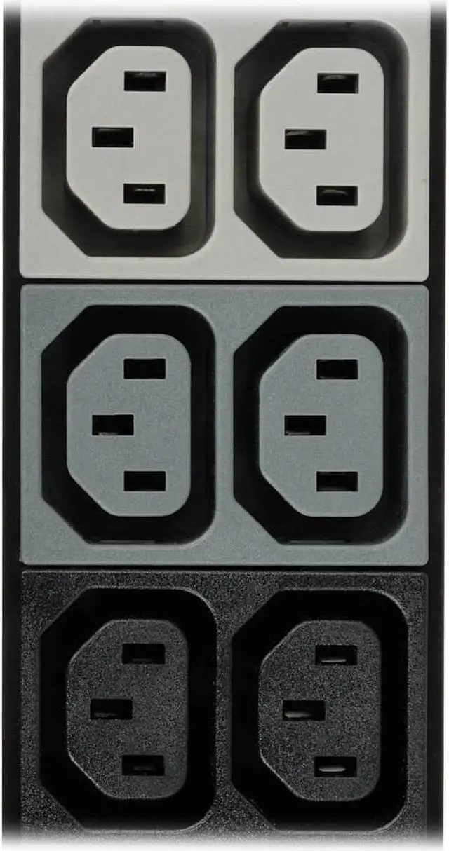 Alt view image 4 of 8 - Tripp Lite 8.6kW 208/120V Three-Phase Basic PDU - 48 Outlets (36 C13, 6 C19, 6 5-15/20R), L21-30P Input, 6 ft. Cord, 70 in. 0U Rack (PDU3V6L2130)