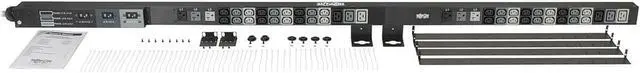 Alt view image 7 of 8 - Tripp Lite 8.6kW 208/120V Three-Phase Basic PDU - 48 Outlets (36 C13, 6 C19, 6 5-15/20R), L21-30P Input, 6 ft. Cord, 70 in. 0U Rack (PDU3V6L2130)