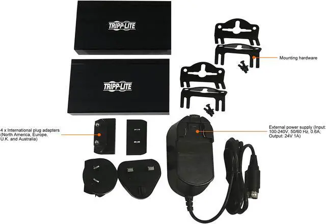 Alt view image 7 of 7 - USB-C to HDMI over Cat6 Extender Kit, KVM Support, 4K 60Hz, 4:4:4, USB, PoC, HDCP 2.2, up to 230 ft., TAA