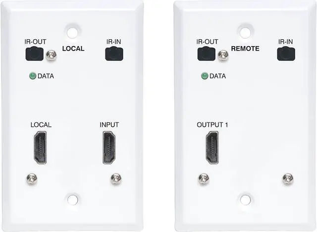 Main image of Tripp Lite B127A-1A1-FHFH HDMI over Cat6 Extender Kit, Wallplate, 4K 60Hz, 4:4:4, IR, PoC, HDR, HDCP 2.2, 230 ft., TAA