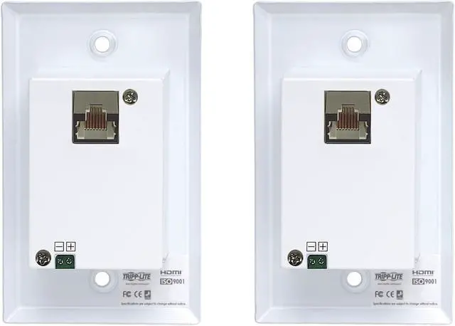 Alt view image 2 of 4 - Tripp Lite B127A-1A1-FHFH HDMI over Cat6 Extender Kit, Wallplate, 4K 60Hz, 4:4:4, IR, PoC, HDR, HDCP 2.2, 230 ft., TAA