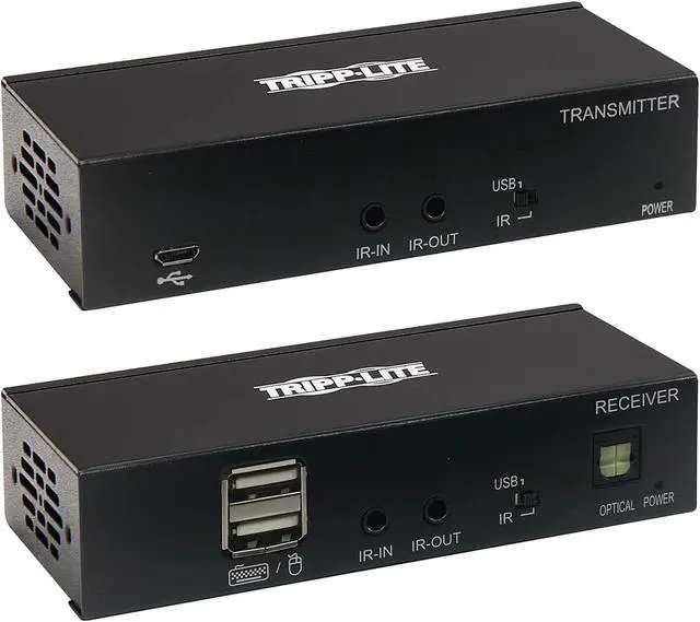 Main image of Tripp Lite B127A-1A1-BDBH DisplayPort to HDMI over Cat6 Extender Kit, KVM Support, 4K 60Hz, 4:4:4, USB, PoC, HDCP 2.2, 230 ft., TAA