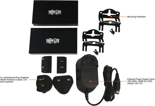 Alt view image 7 of 7 - Tripp Lite B127A-1A1-BDBH DisplayPort to HDMI over Cat6 Extender Kit, KVM Support, 4K 60Hz, 4:4:4, USB, PoC, HDCP 2.2, 230 ft., TAA