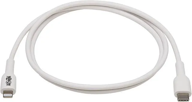 Alt view image 2 of 5 - Tripp Lite M102AB-01M-WH Safe-IT USB-C to Lightning Sync/Charge Antibacterial Cable (M/M), MFi Certified, White, 1 m (3.3 ft.)