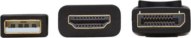Alt view image 3 of 7 - Tripp Lite P567-02M HDMI to DisplayPort Active Adapter Cable (M/M) - 4K, USB Power, Black, 2 m (6.6 ft.)