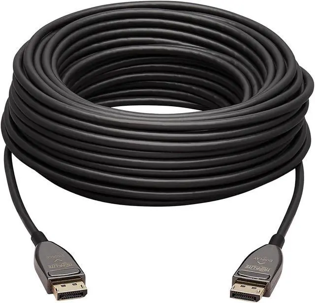 Alt view image 2 of 4 - Tripp Lite P580F3-15M-8K6 Black DisplayPort Active Optical Cable (AOC) - UHD 8K 60 Hz, HDR, CL3 Rated, 15 m (49 ft.) Male to Male