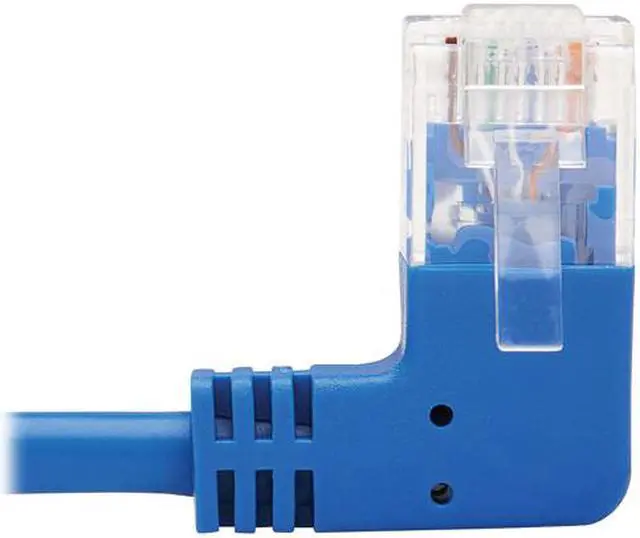 Alt view image 3 of 5 - TRIPP LITE N204-S05-BL-RA 5 ft. Cat 6 Blue Right-Angle Cat6 Gigabit Molded Slim UTP Ethernet Cable (RJ45 Right-Angle M to RJ45 M)