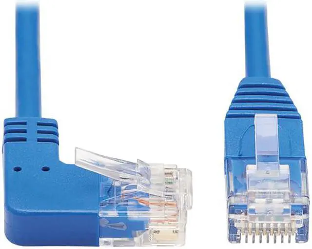 Alt view image 5 of 5 - TRIPP LITE N204-S05-BL-RA 5 ft. Cat 6 Blue Right-Angle Cat6 Gigabit Molded Slim UTP Ethernet Cable (RJ45 Right-Angle M to RJ45 M)