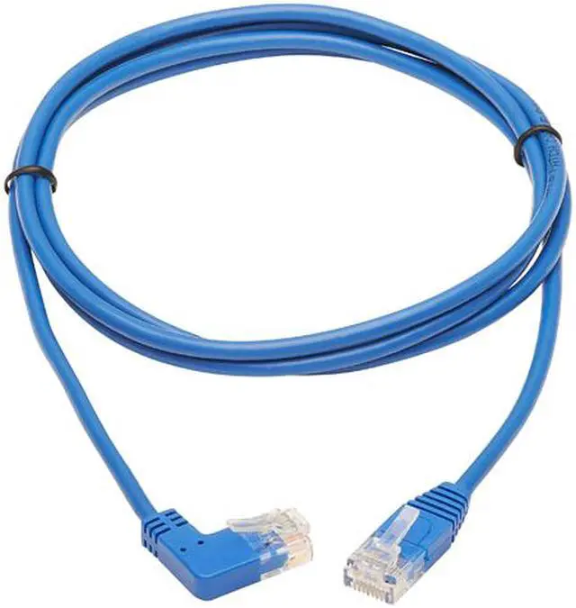 Main image of TRIPP LITE N204-S05-BL-RA 5 ft. Cat 6 Blue Right-Angle Cat6 Gigabit Molded Slim UTP Ethernet Cable (RJ45 Right-Angle M to RJ45 M)