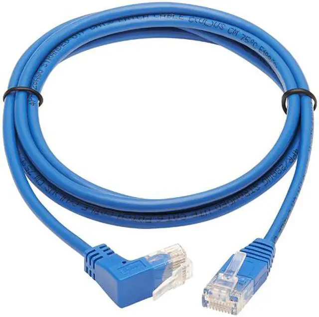 Main image of TRIPP LITE N204-S05-BL-UP 5 ft. Cat 6 Blue Up-Angle Cat6 Gigabit Molded Slim UTP Ethernet Cable (RJ45 Right-Angle Up M to RJ45 M)