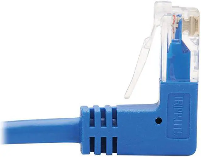 Alt view image 3 of 5 - TRIPP LITE N204-S07-BL-DN 7 ft. Cat 6 Blue Down-Angle Cat6 Gigabit Molded Slim UTP Ethernet Cable (RJ45 Right-Angle Down M to RJ45 M)
