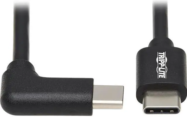 Main image of USB-C Cable (M/M) - USB 2.0, Thunderbolt 3, 60W PD Charging, Right-Angle Plug, Black, 1 m (3.3 ft.)