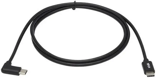 Alt view image 2 of 5 - USB-C Cable (M/M) - USB 2.0, Thunderbolt 3, 60W PD Charging, Right-Angle Plug, Black, 1 m (3.3 ft.)
