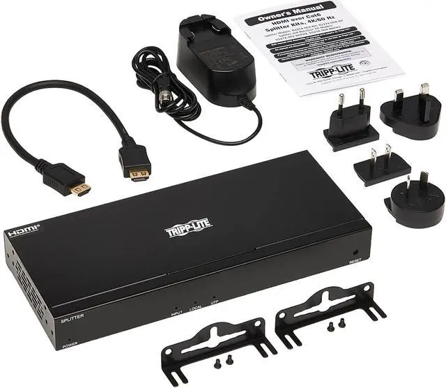 Alt view image 9 of 10 - HDMI Over Cat6 Splitter 4-Port 4K60Hz HDR 4:4:4 PoC HDCP 2.2 TAA