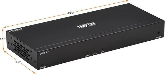 Alt view image 2 of 10 - HDMI Over Cat6 Splitter 4-Port 4K60Hz HDR 4:4:4 PoC HDCP 2.2 TAA