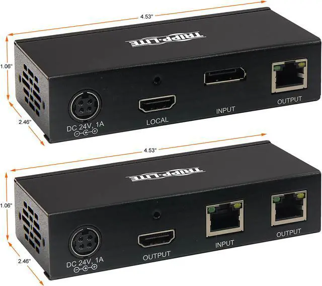 Alt view image 3 of 7 - DisplayPort to HDMI Over Cat6 Extender Kit 4K60Hz HDR 4:4:4 PoC