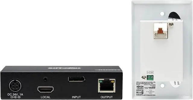 Alt view image 2 of 10 - DisplayPort to HDMI Over Cat6 Extender Kit w Wall Plate Receiver