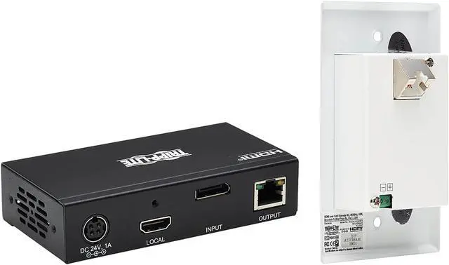 Alt view image 5 of 10 - DisplayPort to HDMI Over Cat6 Extender Kit w Wall Plate Receiver