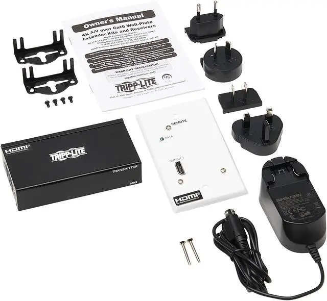 Alt view image 9 of 10 - DisplayPort to HDMI Over Cat6 Extender Kit w Wall Plate Receiver