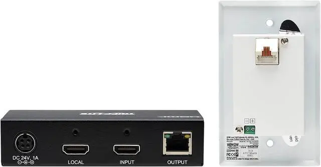Alt view image 2 of 10 - HDMI Over Cat6 Extender Kit w Wall Plate Receiver 4K60Hz HDR PoC