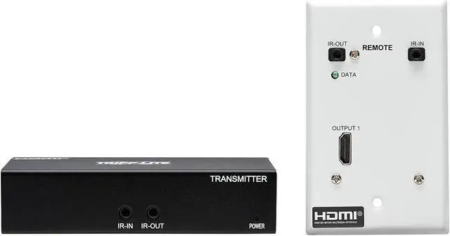 Alt view image 3 of 10 - HDMI Over Cat6 Extender Kit w Wall Plate Receiver 4K60Hz HDR PoC