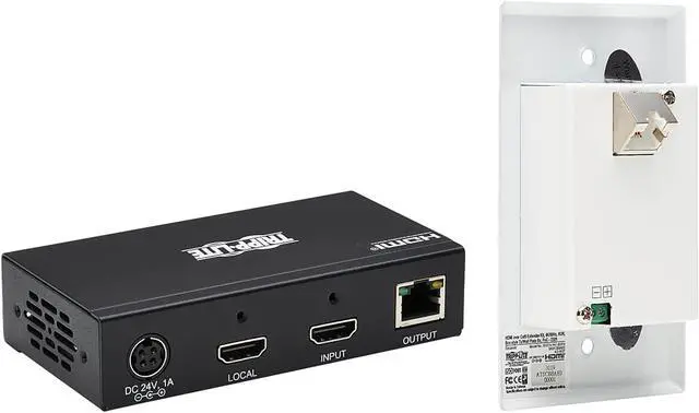 Alt view image 5 of 10 - HDMI Over Cat6 Extender Kit w Wall Plate Receiver 4K60Hz HDR PoC
