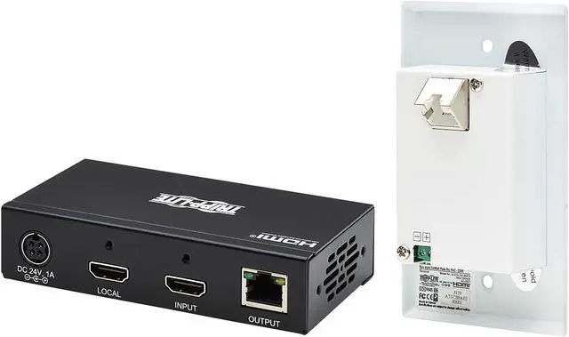 Alt view image 8 of 10 - HDMI Over Cat6 Extender Kit w Wall Plate Receiver 4K60Hz HDR PoC