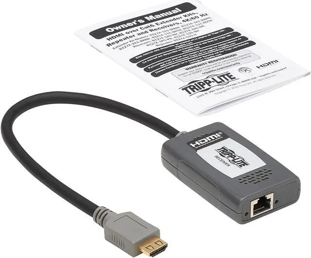 Alt view image 8 of 8 - HDMI Over Cat6 Receiver Pigtail 1-Port 4K60Hz HDR 4:4:4 PoC TAA