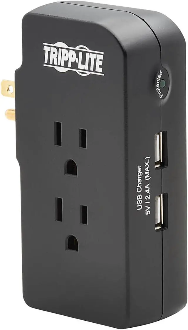 Main image of Safe-IT Surge Protector 3-Outlet 2 USB Ports 5-15P Antimicrobial