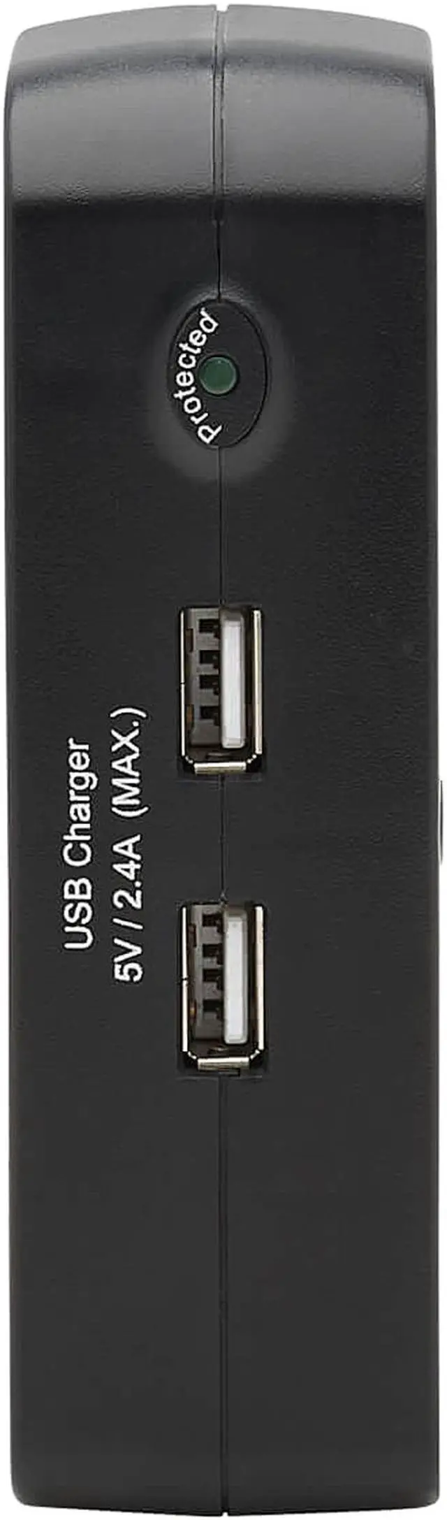 Alt view image 4 of 8 - Safe-IT Surge Protector 3-Outlet 2 USB Ports 5-15P Antimicrobial