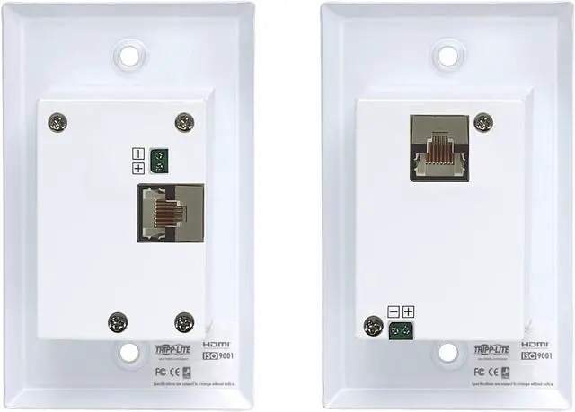 Alt view image 2 of 4 - DisplayPort to HDMI Over Cat6 Extender Kit Wall Plate 4K 60Hz PoC
