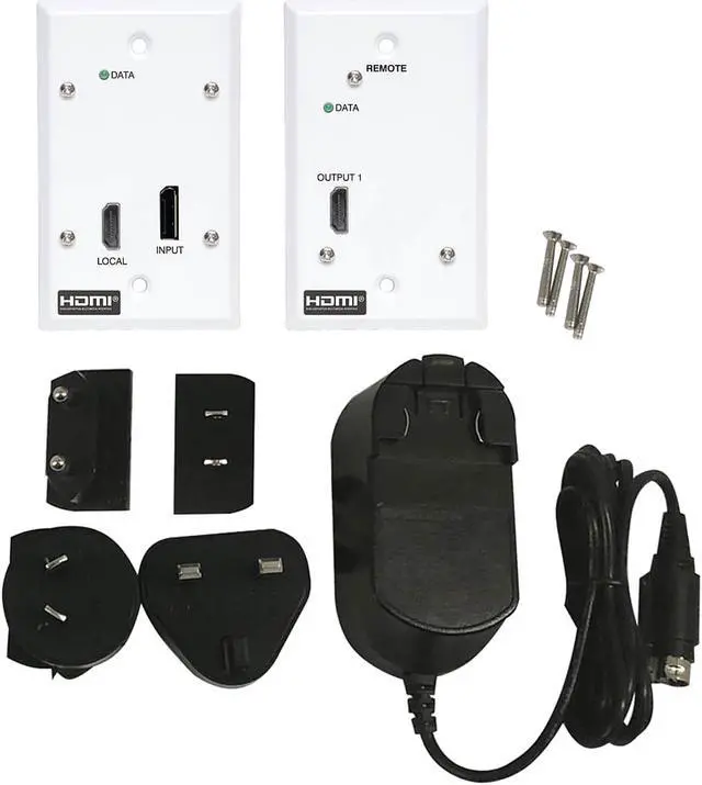Alt view image 3 of 4 - DisplayPort to HDMI Over Cat6 Extender Kit Wall Plate 4K 60Hz PoC