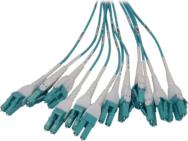 Alt view image 8 of 8 - Preloaded Fiber Panel 2x 12x LC/LC 24F Trunk Cables OM4 MMF 20M