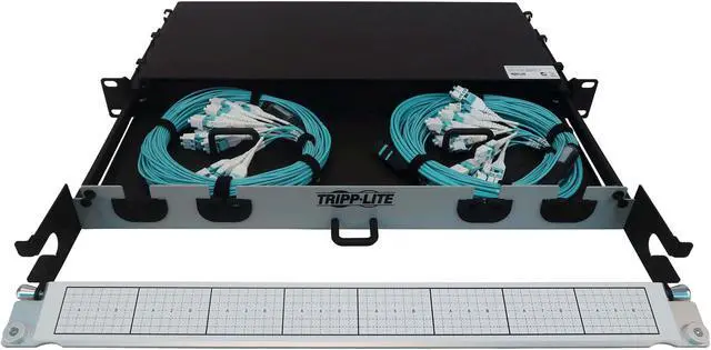 Alt view image 3 of 5 - Preloaded Fiber Panel 2x 24F MTP/MPO to 12x LC F/M OM4 MMF 10M