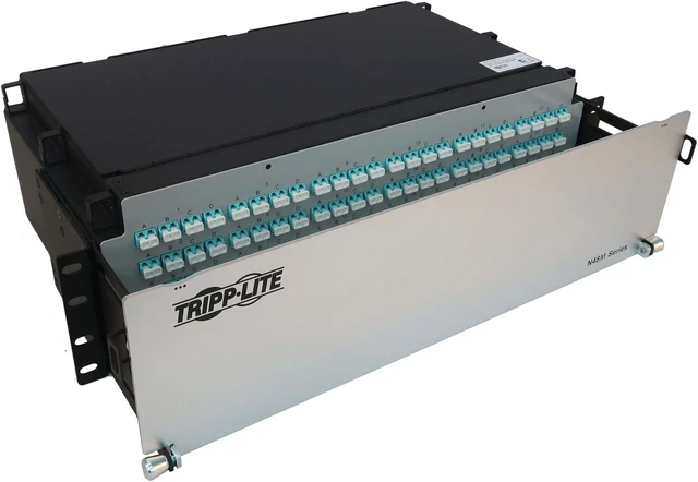 Main image of Preloaded Fiber Panel 3U 24x12F MTP/MPO-PC 4xLC F/F OM4 MMF 10M