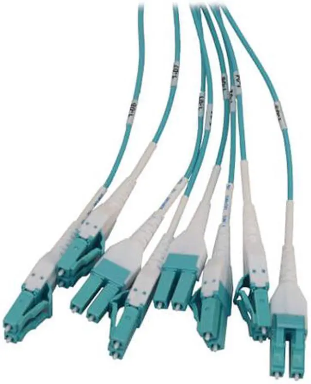 Alt view image 8 of 8 - Preloaded Fiber Panel 1U 4x 8x LC/LC M/M 16F Trunk OM4 MMF 10M