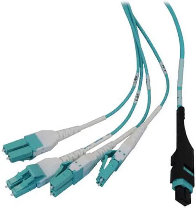 Alt view image 8 of 8 - Preloaded Fiber Panel 1U 4x12F MTP/MPO-PC 4x LC F/M OM4 MMF 10M