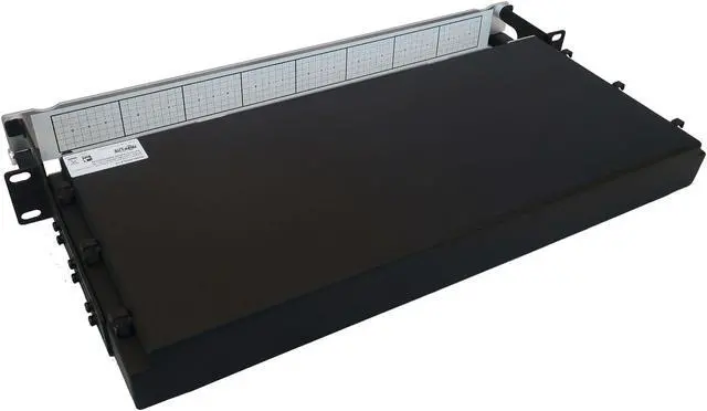 Alt view image 2 of 8 - Preloaded Fiber Panel 1U 4x12F MTP/MPO-PC 4x LC F/M OM4 MMF 10M
