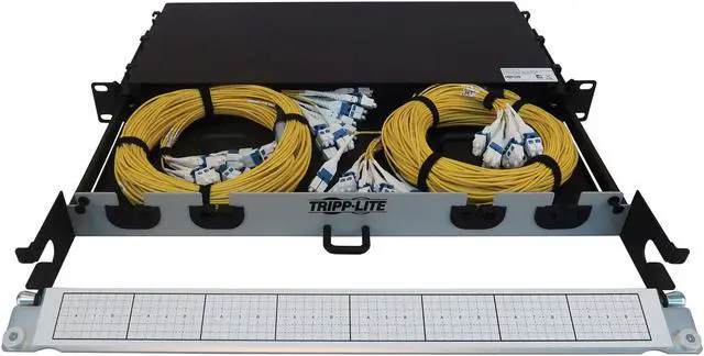 Alt view image 3 of 8 - Preloaded Fiber Panel 1U 2x 12x LC/LC M/M 24F Trunk OS2 SMF 20M